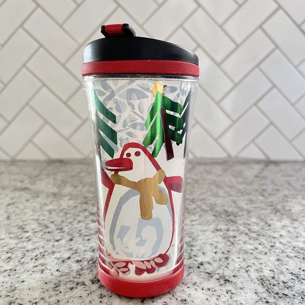 Starbucks 2007 Kids Holiday Penguin Snowman 8 oz Travel Tumbler Cup w Lid